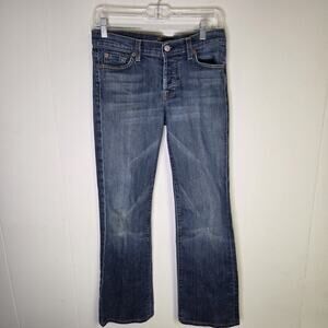 7 For All Mankind Womens Boycut Jeans Button Fly Medium Wash Size 29